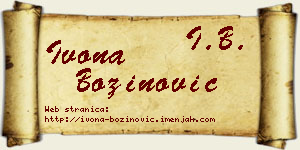 Ivona Božinović vizit kartica
